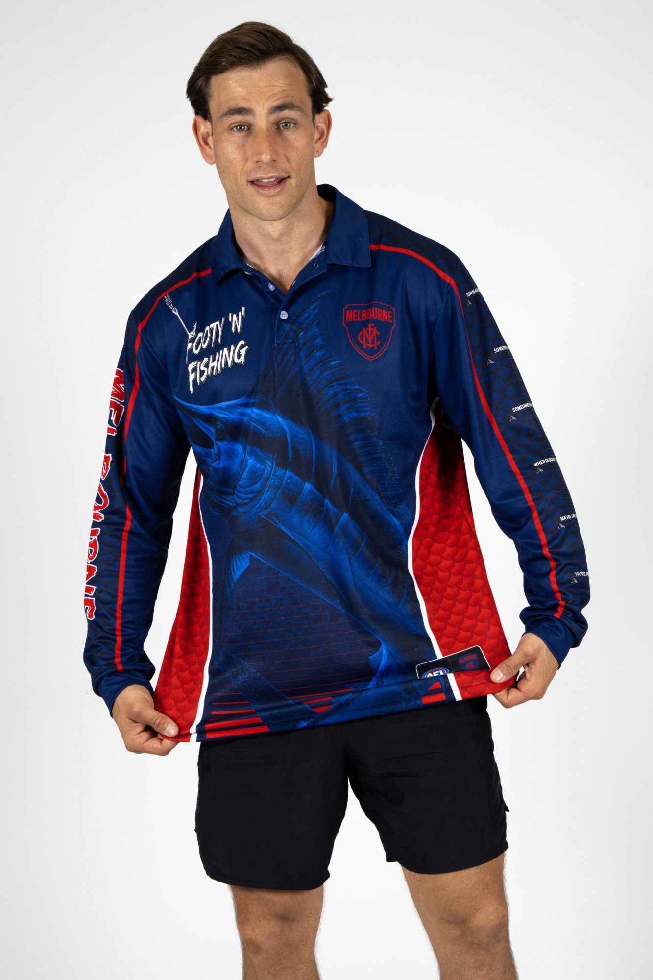 Melbourne Demons AFL Footy N Fishing Shirt UPF 50+ Youth & Adult Sizes 9 Melbourne Demons AFL Footy N Fishing Shirt UPF 50+ Youth & Adult Sizes - Image 9