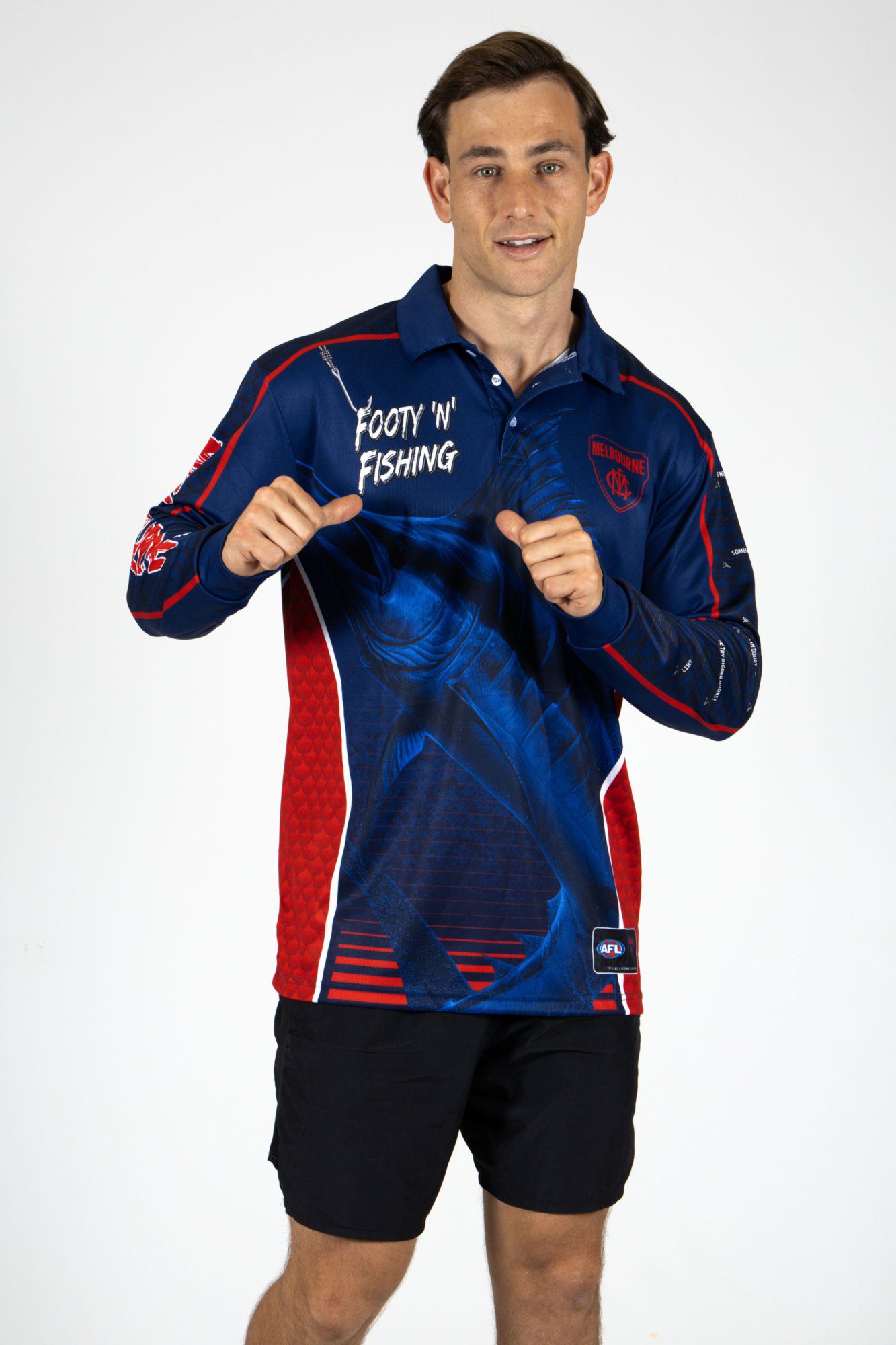 Melbourne Demons AFL Footy N Fishing Shirt UPF 50+ Youth & Adult Sizes 10 Melbourne Demons AFL Footy N Fishing Shirt UPF 50+ Youth & Adult Sizes - Image 10