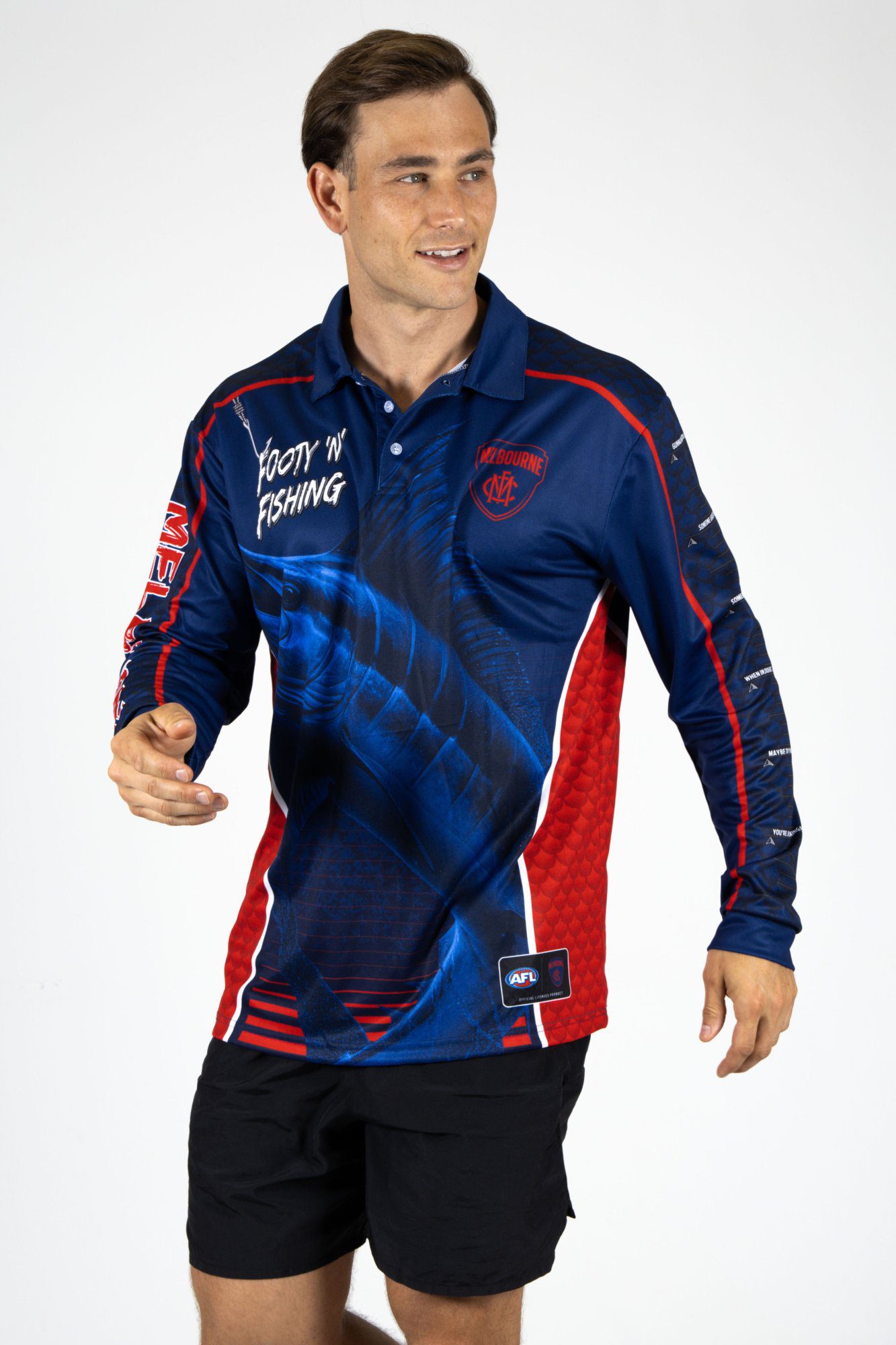 Melbourne Demons AFL Footy N Fishing Shirt UPF 50+ Youth & Adult Sizes 12 Melbourne Demons AFL Footy N Fishing Shirt UPF 50+ Youth & Adult Sizes - Image 12
