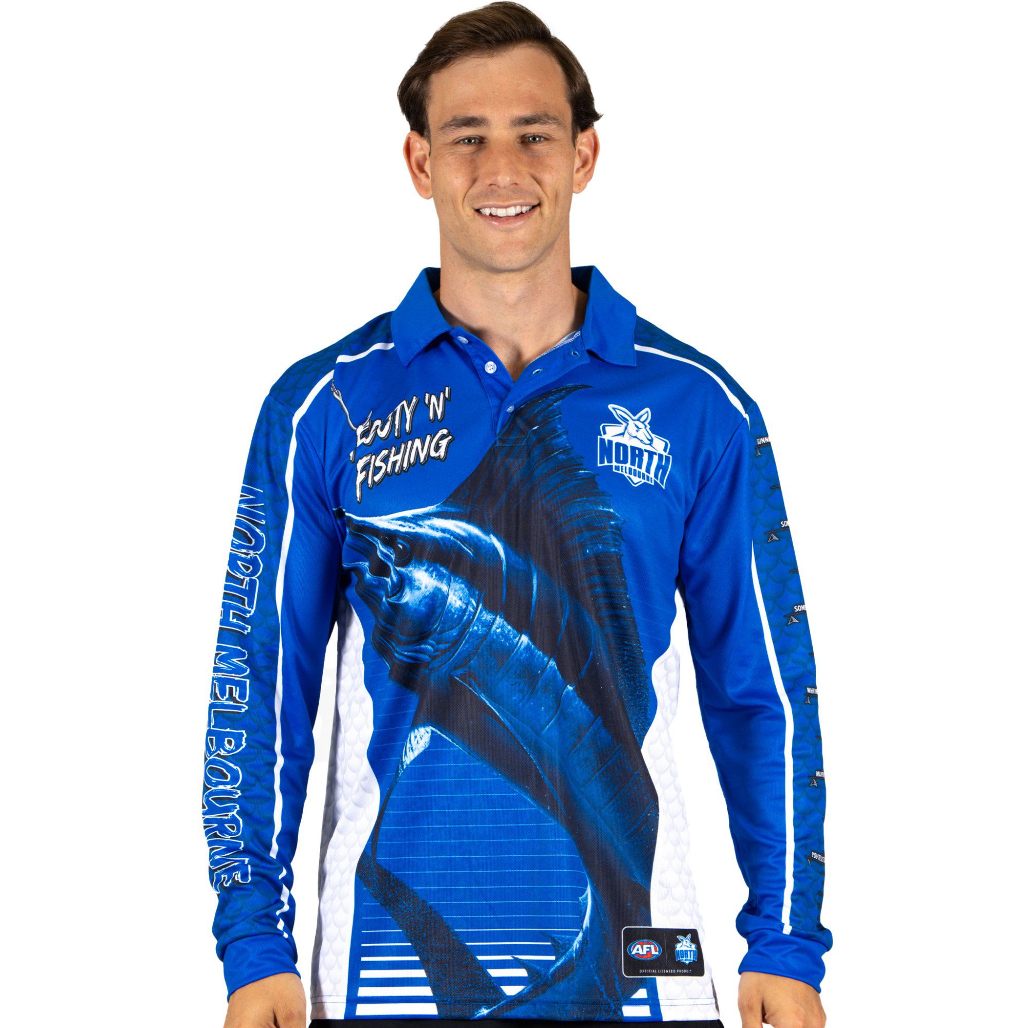 North Melbourne Kangaroos AFL Footy N Fishing Shirt UPF 50+ Youth & Adult Sizes 2 North Melbourne Kangaroos AFL Footy N Fishing Shirt UPF 50+ Youth & Adult Sizes - Image 2
