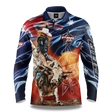 PBR 'Buck Yeah' Adult UPF 50+ Fishing Shirt - Long Sleeve Rodeo Sun Shirt