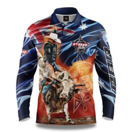 PBR 'Buck Yeah' Adult UPF 50+ Fishing Shirt - Long Sleeve Rodeo Sun Shirt