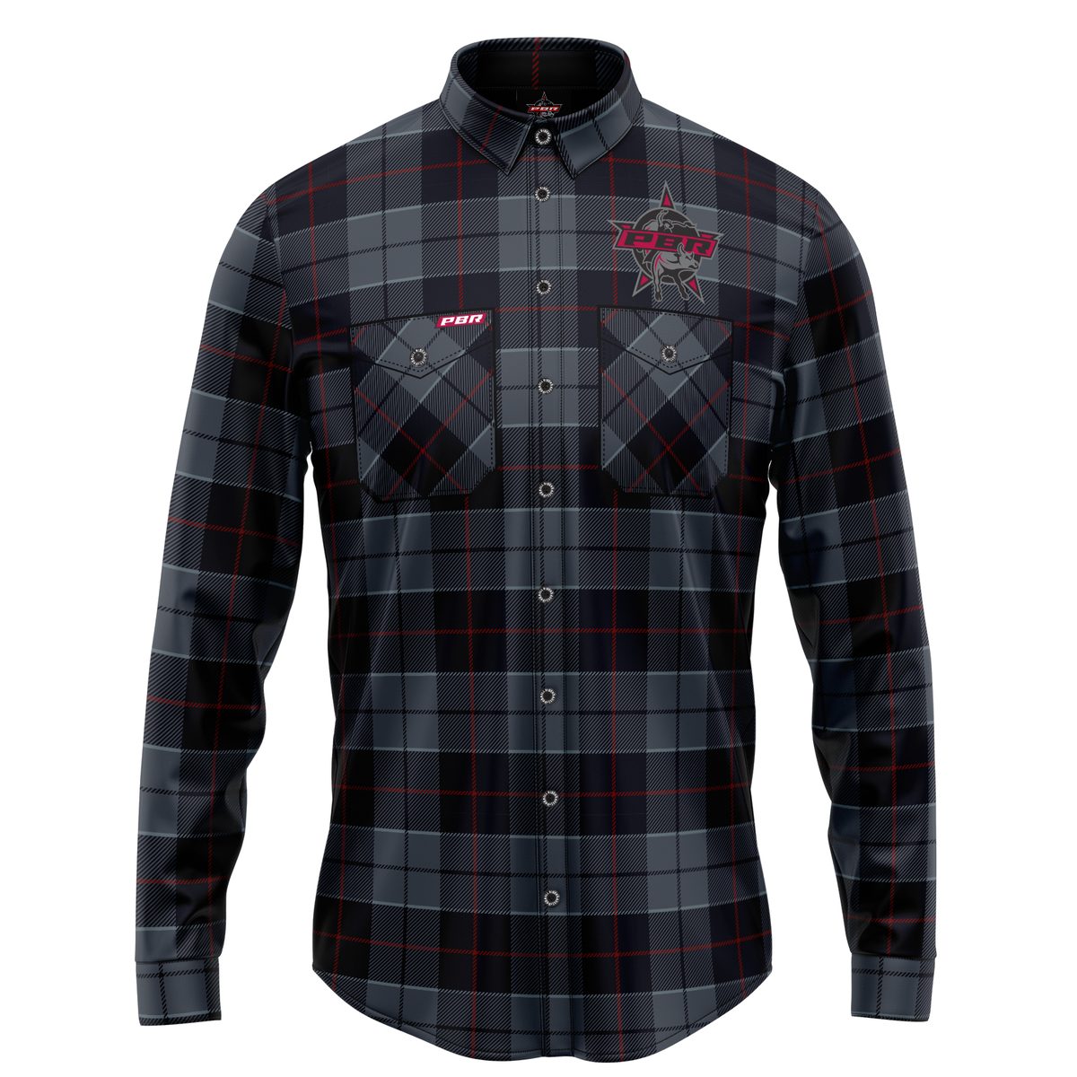 PBR 'Mustang' Flannel Shirt - Rodeo Western Button-Up 2 PBR 'Mustang' Flannel Shirt - Rodeo Western Button-Up - Image 2