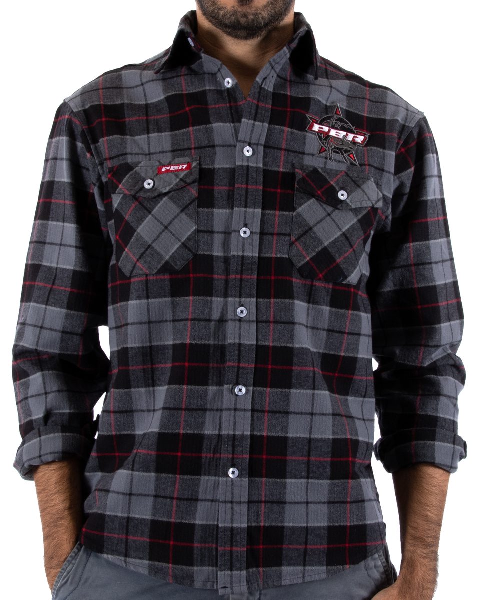 PBR 'Mustang' Flannel Shirt - Rodeo Western Button-Up 3 PBR 'Mustang' Flannel Shirt - Rodeo Western Button-Up - Image 3