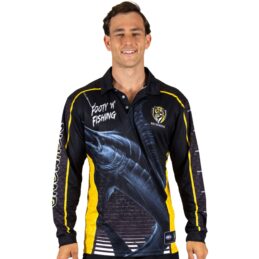Richmond Tigers AFL Footy N Fishing Shirt UPF 50+ Youth & Adult Sizes