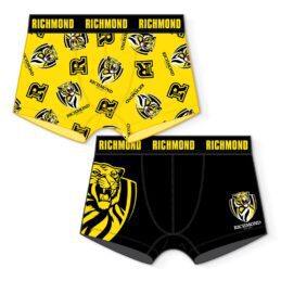 Richmond Tigers AFL Mens 2 Pack Trunks Underwear