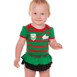 South Sydney Rabbitohs NRL Girls Footysuit Baby Supporter Outfit Official Licensed Infant Onesie
