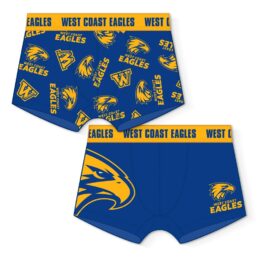 West Coast Eagles AFL Mens 2 Pack Trunks Underwear