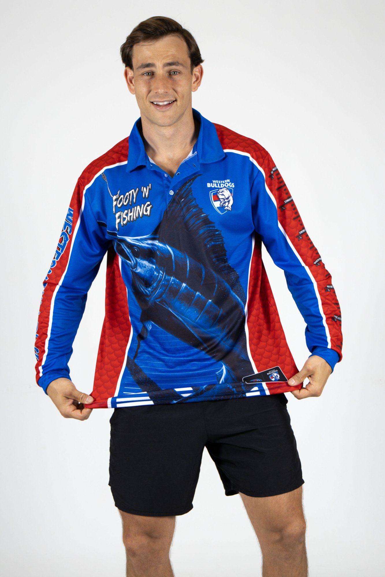 Western Bulldogs AFL Footy N Fishing Shirt UPF 50+ Youth & Adult Sizes 12 Western Bulldogs AFL Footy N Fishing Shirt UPF 50+ Youth & Adult Sizes - Image 12