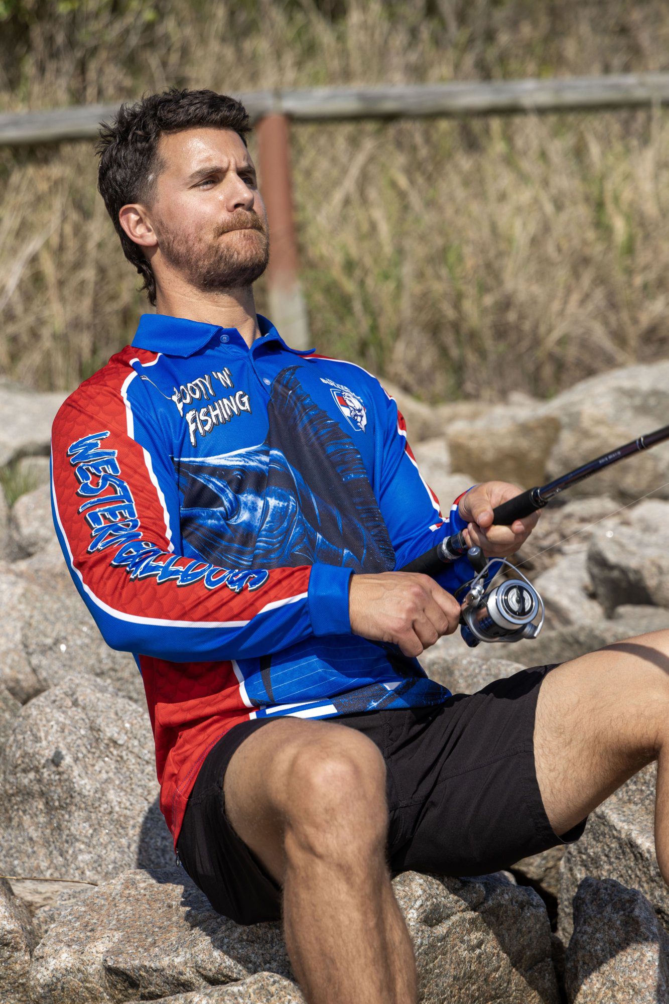 Western Bulldogs AFL Footy N Fishing Shirt UPF 50+ Youth & Adult Sizes 15 Western Bulldogs AFL Footy N Fishing Shirt UPF 50+ Youth & Adult Sizes - Image 15