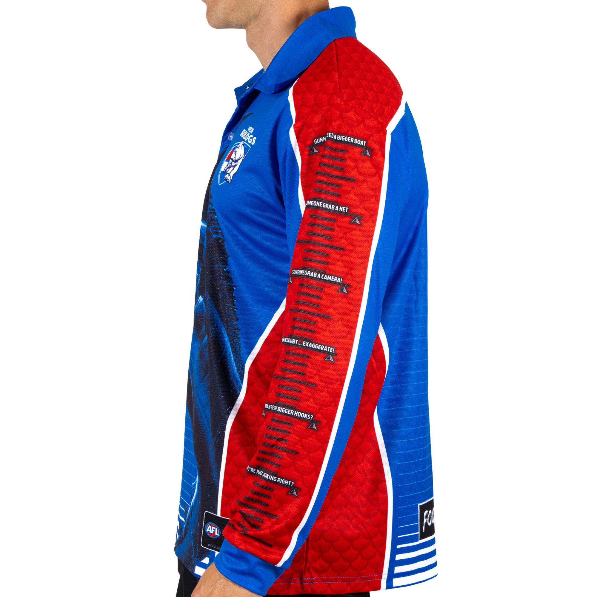 Western Bulldogs AFL Footy N Fishing Shirt UPF 50+ Youth & Adult Sizes 3 Western Bulldogs AFL Footy N Fishing Shirt UPF 50+ Youth & Adult Sizes - Image 3
