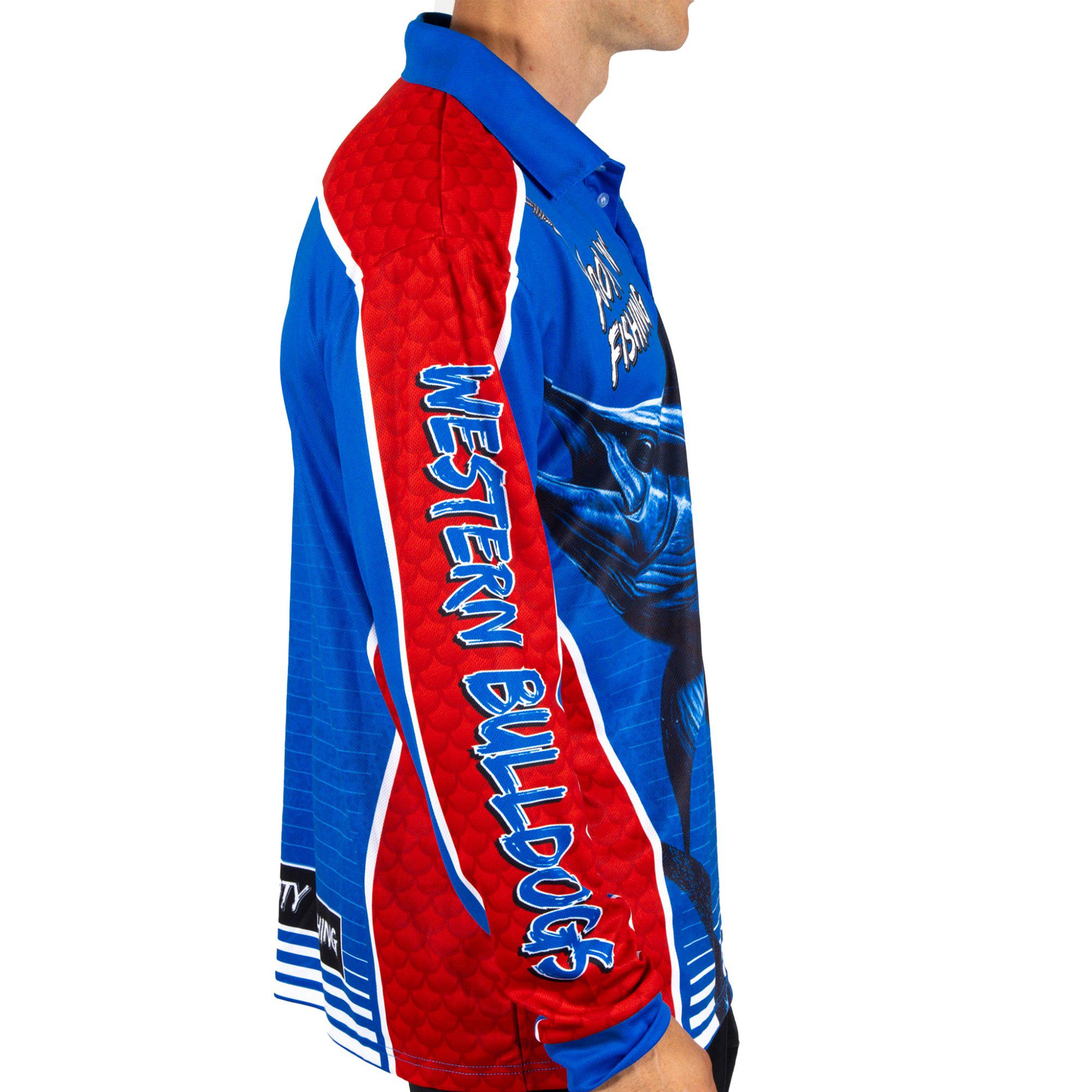 Western Bulldogs AFL Footy N Fishing Shirt UPF 50+ Youth & Adult Sizes 4 Western Bulldogs AFL Footy N Fishing Shirt UPF 50+ Youth & Adult Sizes - Image 4