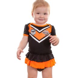 Wests Tigers NRL Girls Footysuit Baby Supporter Outfit Official Licensed Infant Onesie