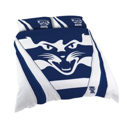 Geelong Cats AFL KING Bed Quilt Doona Duvet Cover and Pillow Cases Set