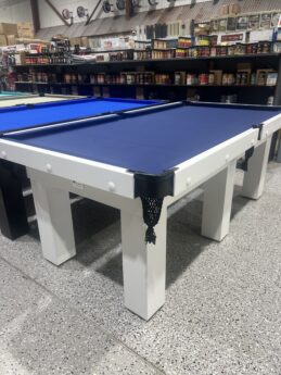Standard Modern White Pool Snooker Billiard Table 7ft Navy Blue Felt