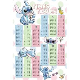Lilo & Stitch Times Tables Regular Poster Print Wall Art