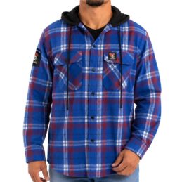 Newcastle Knights NRL Highland Hooded Flannel Shirt