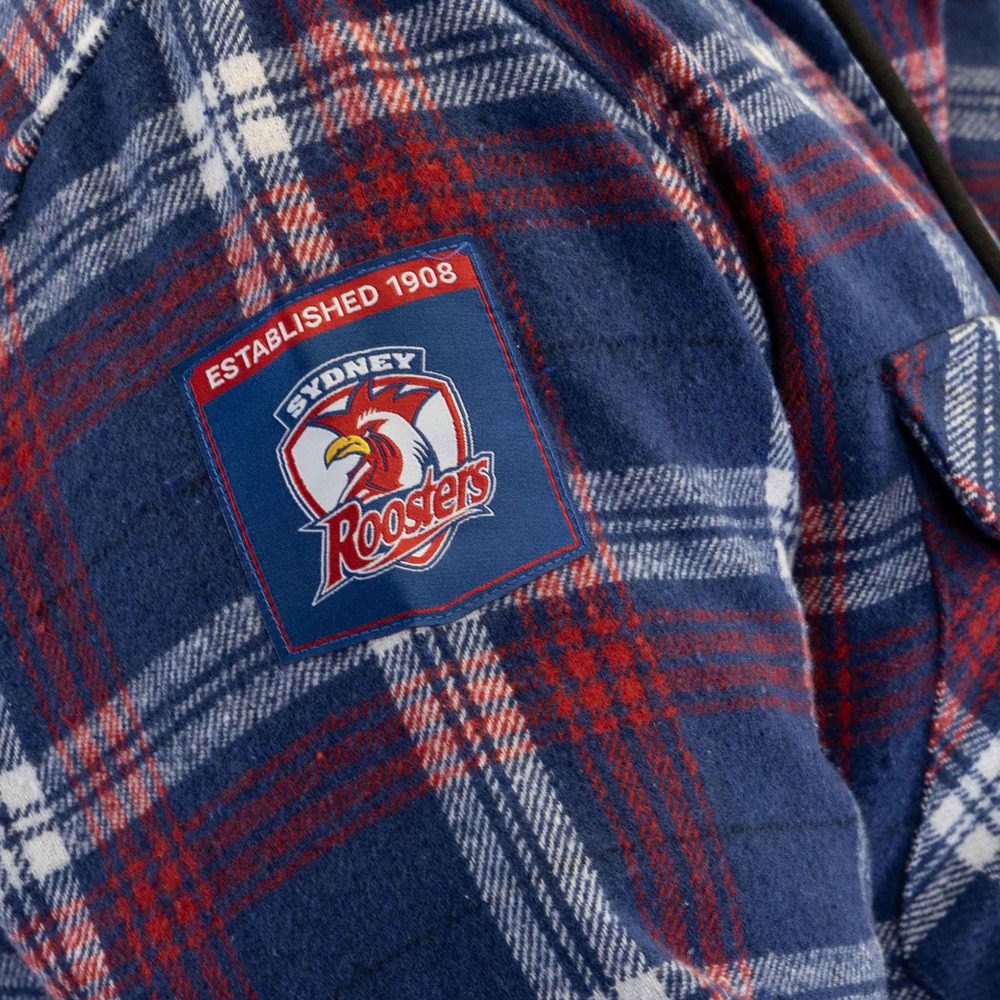 Sydney Roosters NRL Highland Hooded Flannel Shirt 2 Sydney Roosters NRL Highland Hooded Flannel Shirt - Image 2