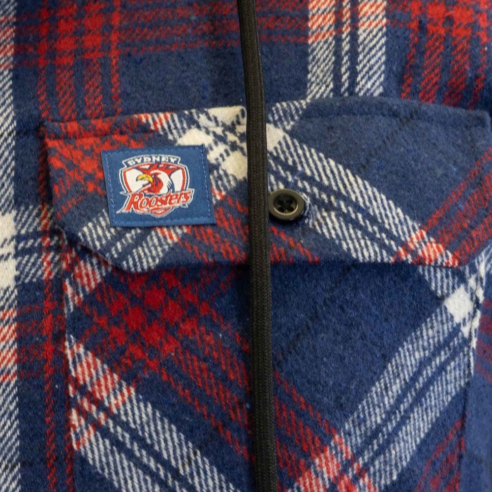 Sydney Roosters NRL Highland Hooded Flannel Shirt 3 Sydney Roosters NRL Highland Hooded Flannel Shirt - Image 3