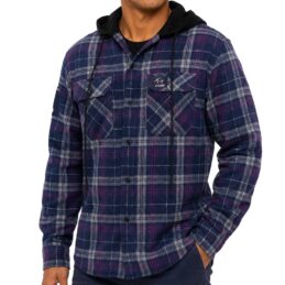 Melbourne Storm NRL Highland Hooded Flannel Shirt