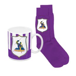 Melbourne Storm NRL Ceramic Coffee Mug Cup and Jacquard Knit Socks