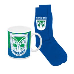 New Zealand Warriors NRL Ceramic Coffee Mug Cup and Jacquard Knit Socks
