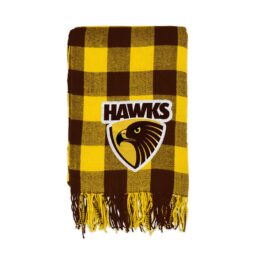 Hawthorn Hawks AFL Tartan Throw Blanket 200 x 90cm