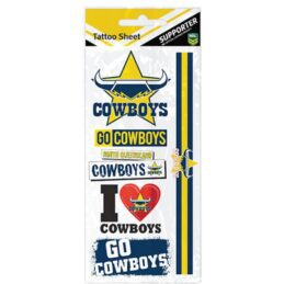 North Queensland Cowboys NRL Temporary Tattoo Sheet